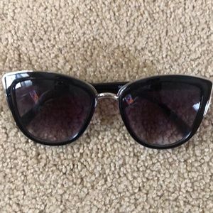 Black and silver cat eye sunglasses